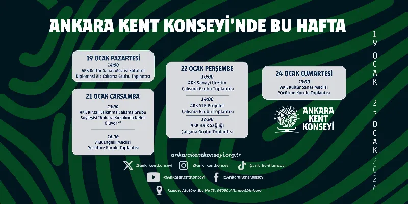 Ankara Kent Konseyi Haftalık Programı | 19–25 Ocak 2026 — fotoğraf 2