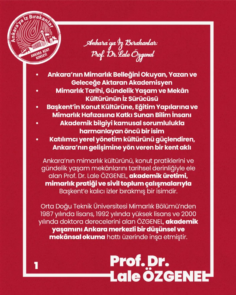 Ankara’ya İz Bırakanlar: Prof. Dr. Lale Özgenel — fotoğraf 3