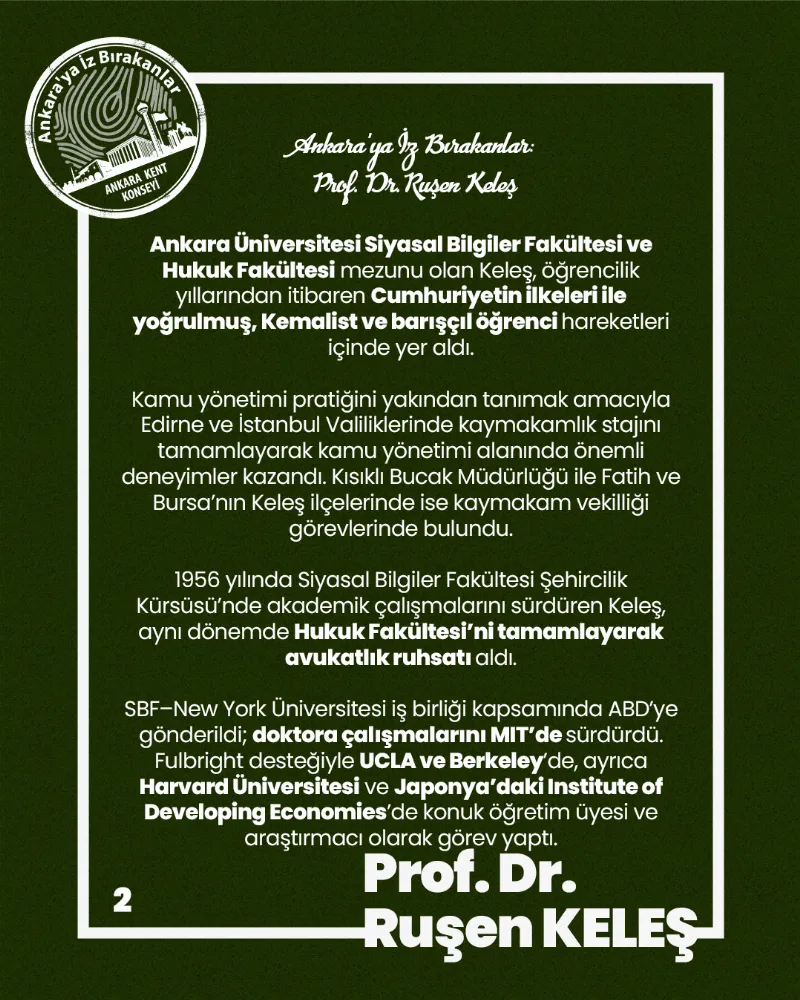 Ankara’ya İz Bırakanlar: Prof. Dr. Ruşen Keleş — fotoğraf 4