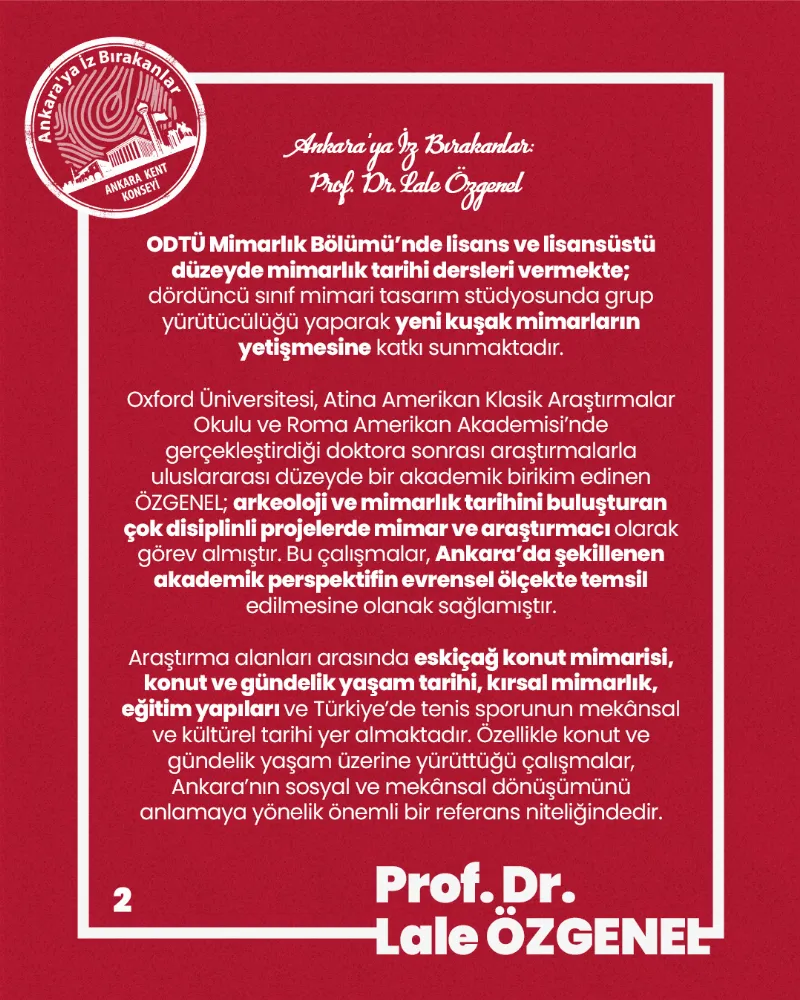 Ankara’ya İz Bırakanlar: Prof. Dr. Lale Özgenel — fotoğraf 4