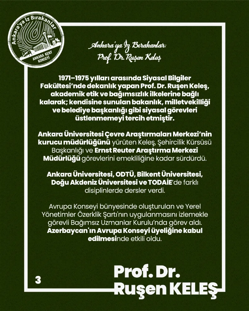 Ankara’ya İz Bırakanlar: Prof. Dr. Ruşen Keleş — fotoğraf 5