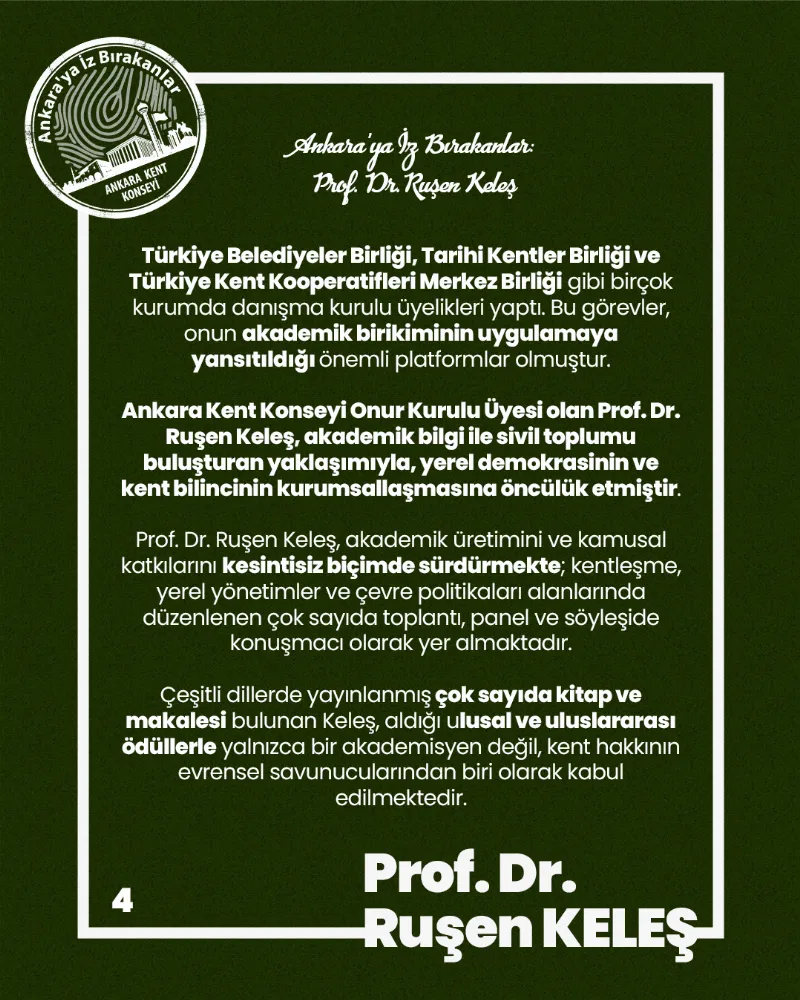Ankara’ya İz Bırakanlar: Prof. Dr. Ruşen Keleş — fotoğraf 6