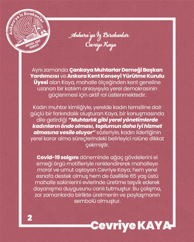 Ankara’ya İz Bırakanlar: Cevriye Kaya — fotoğraf 4