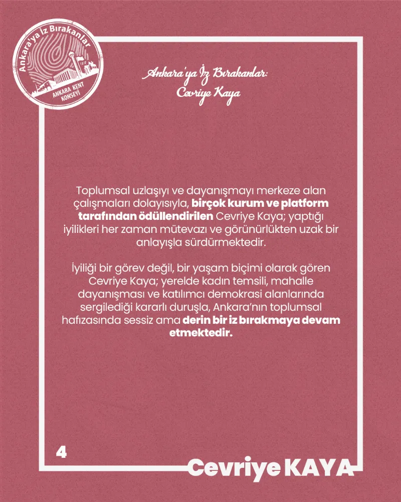 Ankara’ya İz Bırakanlar: Cevriye Kaya — fotoğraf 6