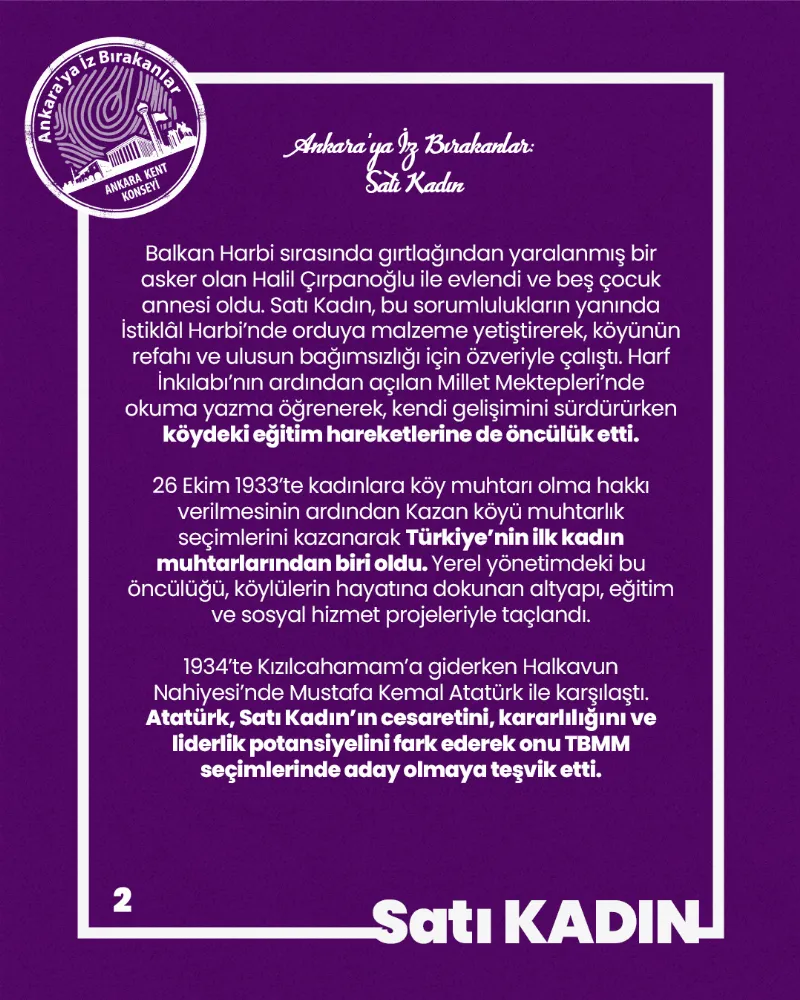 Ankara’ya İz Bırakanlar: Satı Kadın (Hatı Çırpan) — fotoğraf 4