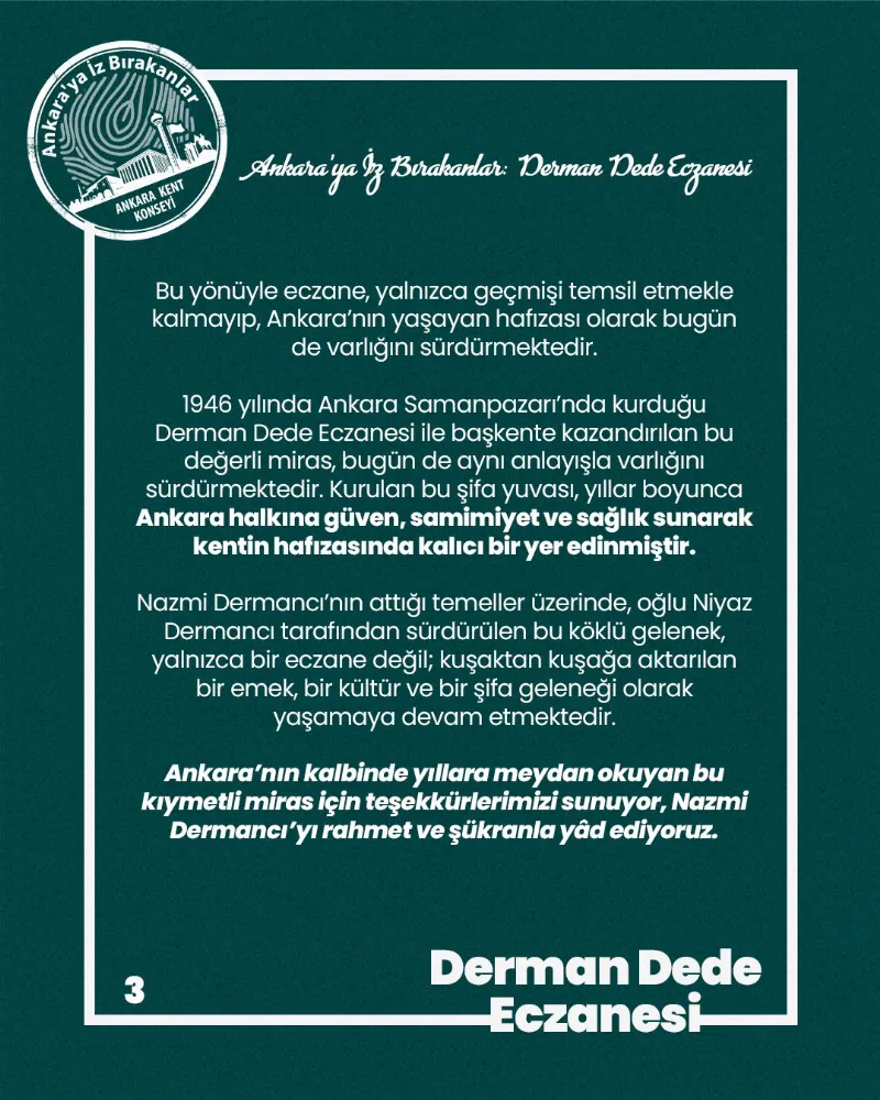 Ankara’ya İz Bırakanlar “Derman Dede” Eczanesi — fotoğraf 5