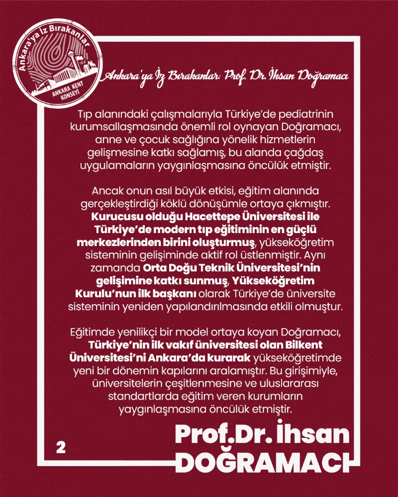 Ankara’ya İz Bırakanlar: Prof. Dr. İhsan Doğramacı — fotoğraf 4