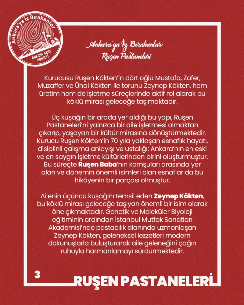 Kuşaktan Kuşağa Ankara Hikayesi: Ruşen Pastaneleri Ankara’nın Tat Hafızası — fotoğraf 5