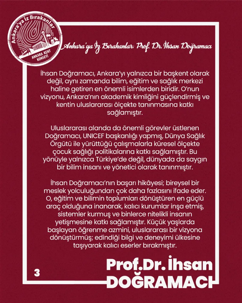 Ankara’ya İz Bırakanlar: Prof. Dr. İhsan Doğramacı — fotoğraf 5