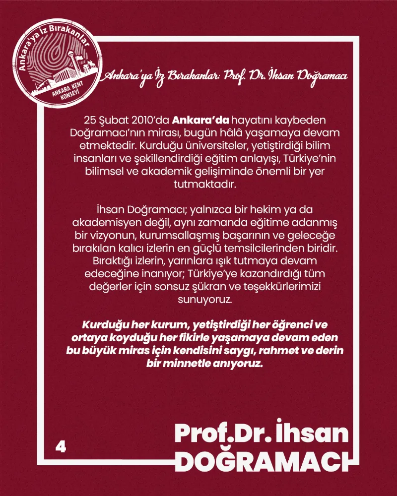 Ankara’ya İz Bırakanlar: Prof. Dr. İhsan Doğramacı — fotoğraf 6