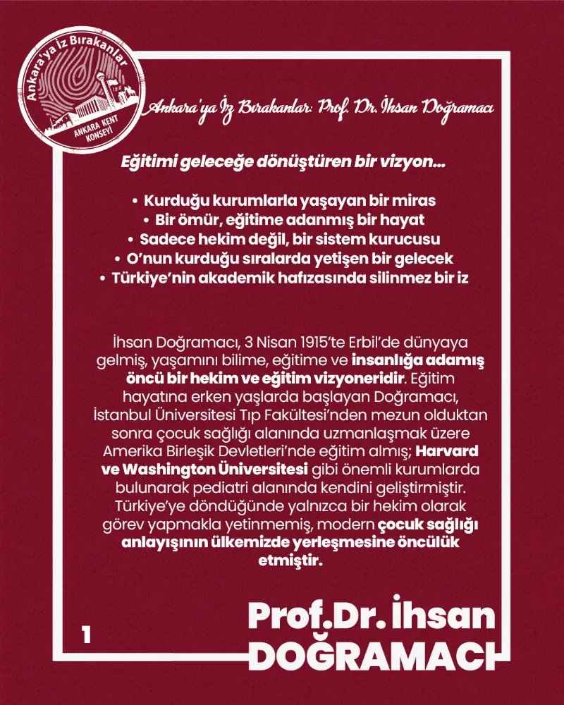 Ankara’ya İz Bırakanlar: Prof. Dr. İhsan Doğramacı — fotoğraf 3