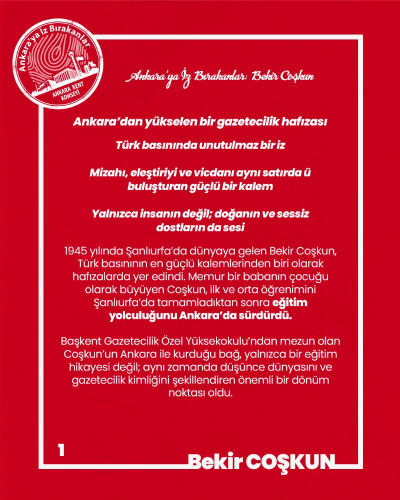 Ankara’ya İz Bırakanlar: Bekir Coşkun — fotoğraf 3