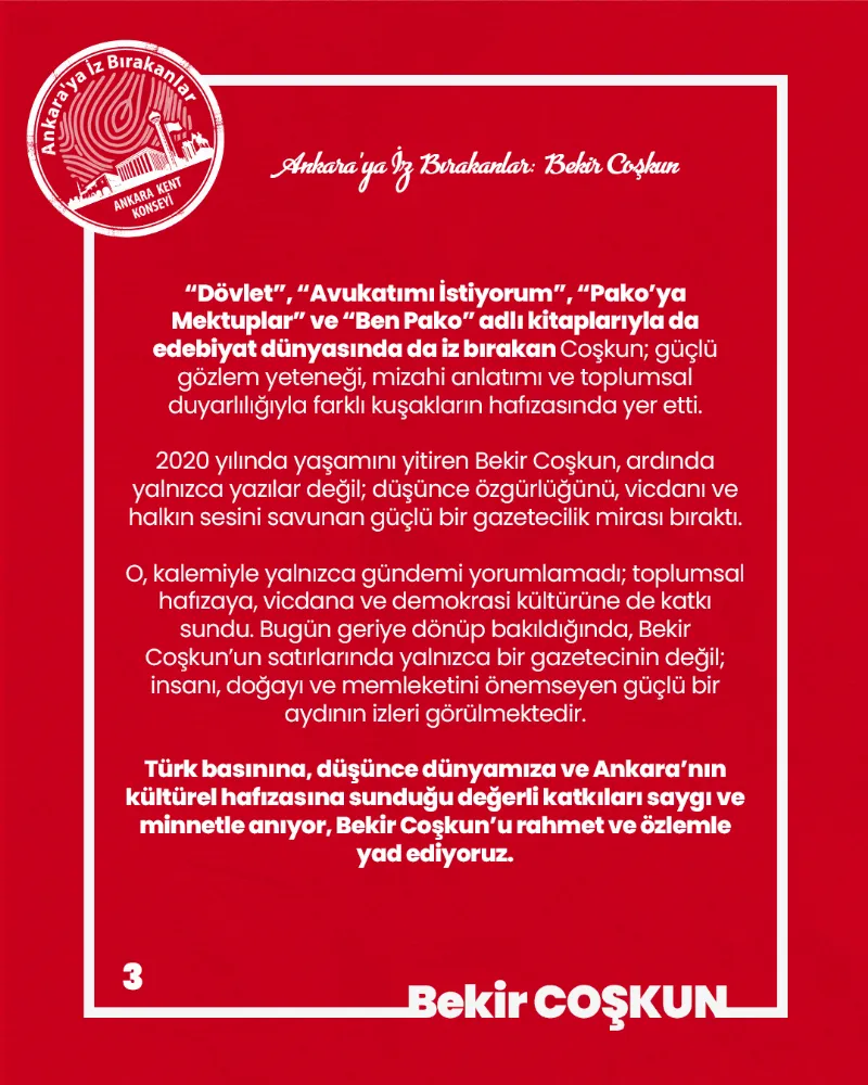 Ankara’ya İz Bırakanlar: Bekir Coşkun — fotoğraf 5