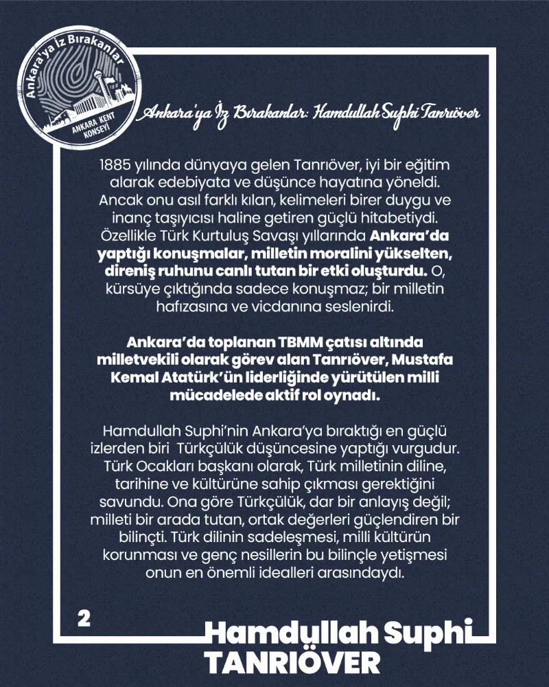 Ankara’ya İz Bırakanlar Hamdullah Suphi Tanrıöver (1885–1966) — fotoğraf 4