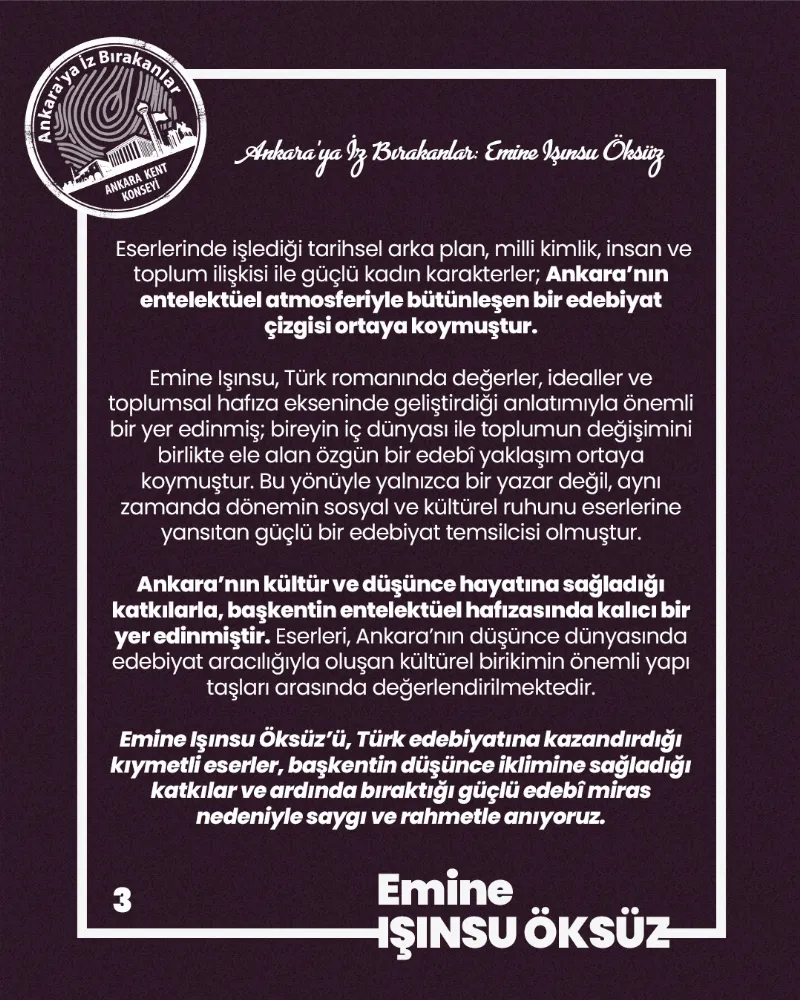 Ankara’ya İz Bırakanlar: Emine Işınsu Öksüz — fotoğraf 5