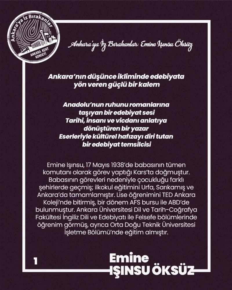 Ankara’ya İz Bırakanlar: Emine Işınsu Öksüz — fotoğraf 3