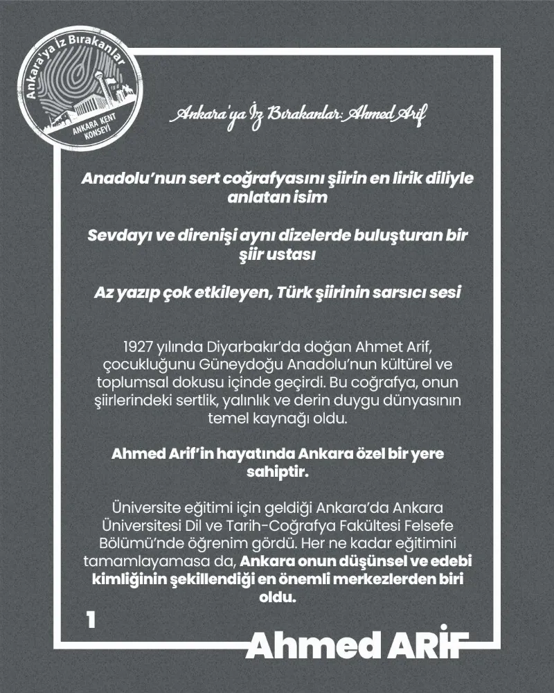 Ankara’ya İz Bırakanlar: Ahmed Arif — fotoğraf 3