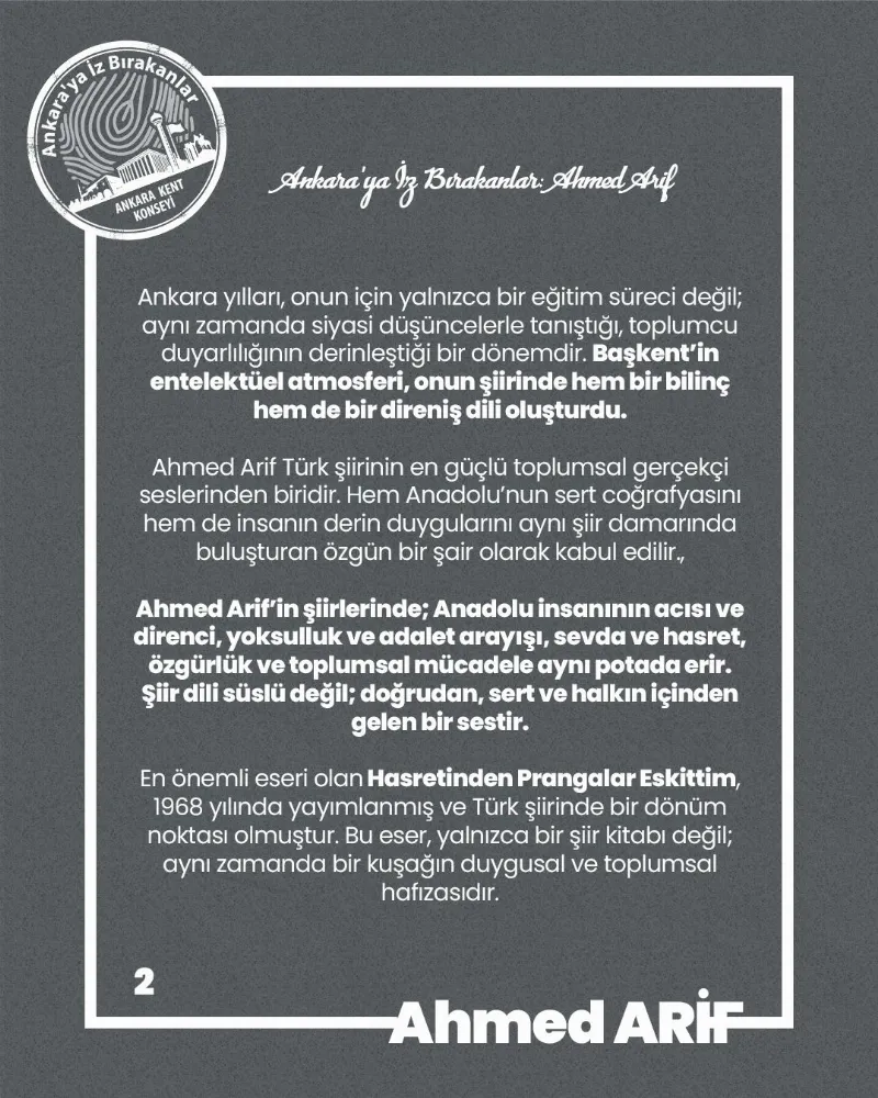 Ankara’ya İz Bırakanlar: Ahmed Arif — fotoğraf 4
