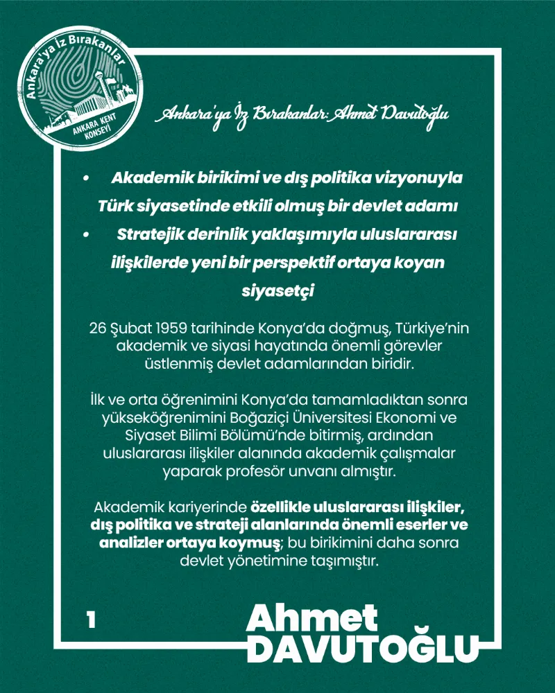 Ankara’ya İz Bırakanlar: Ahmet Davutoğlu — fotoğraf 3