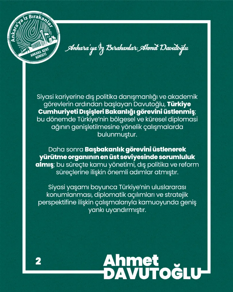 Ankara’ya İz Bırakanlar: Ahmet Davutoğlu — fotoğraf 4