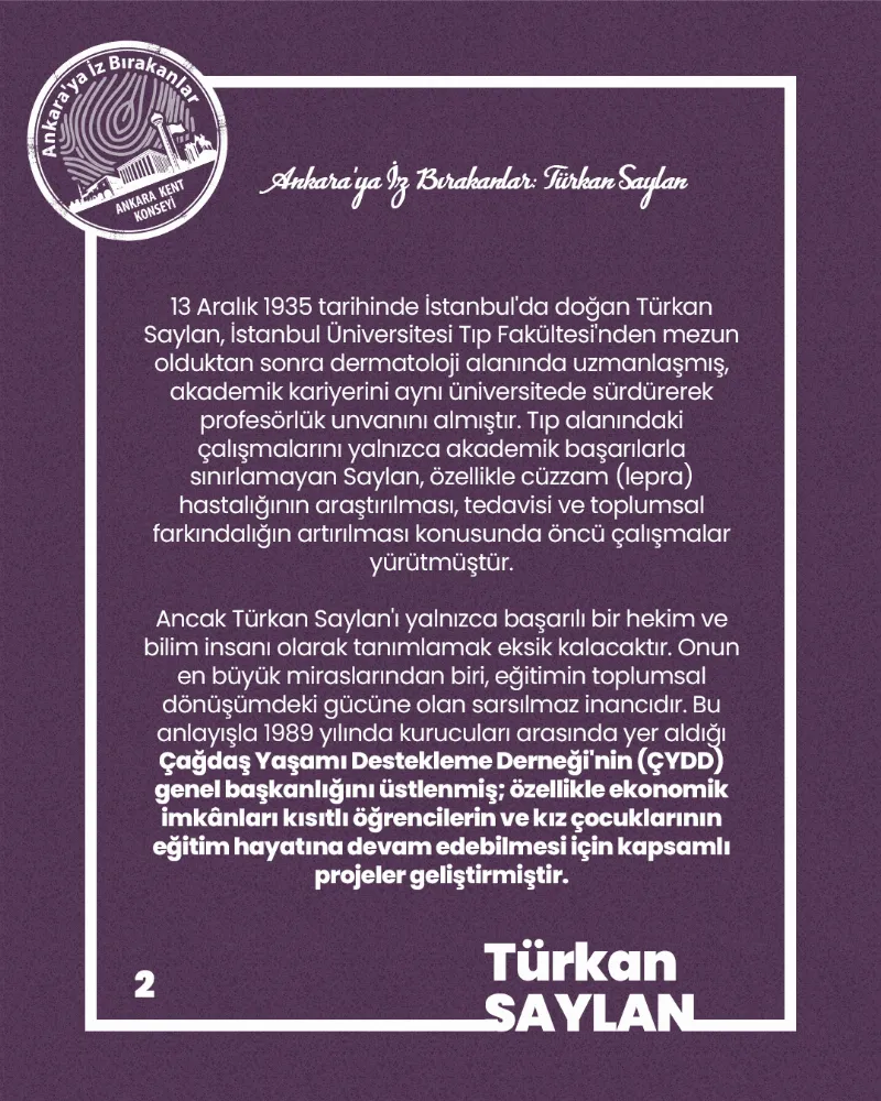 Ankara’ya İz Bırakanlar: Türkan Saylan — fotoğraf 4