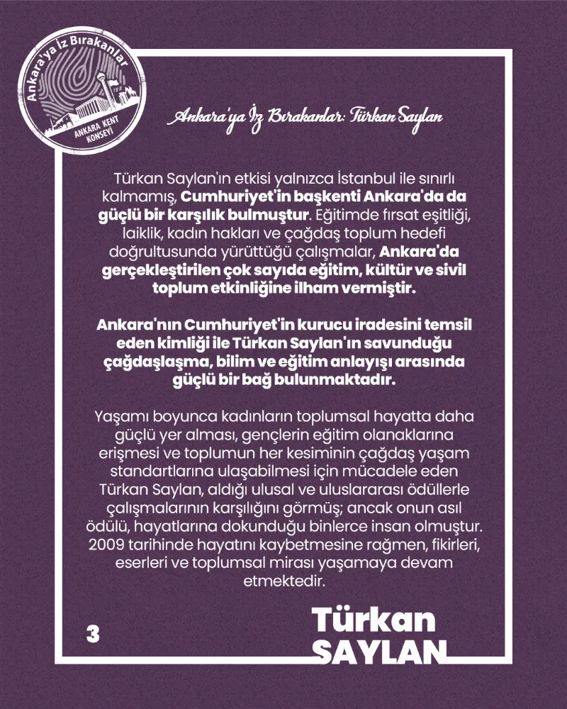Ankara’ya İz Bırakanlar: Türkan Saylan — fotoğraf 5