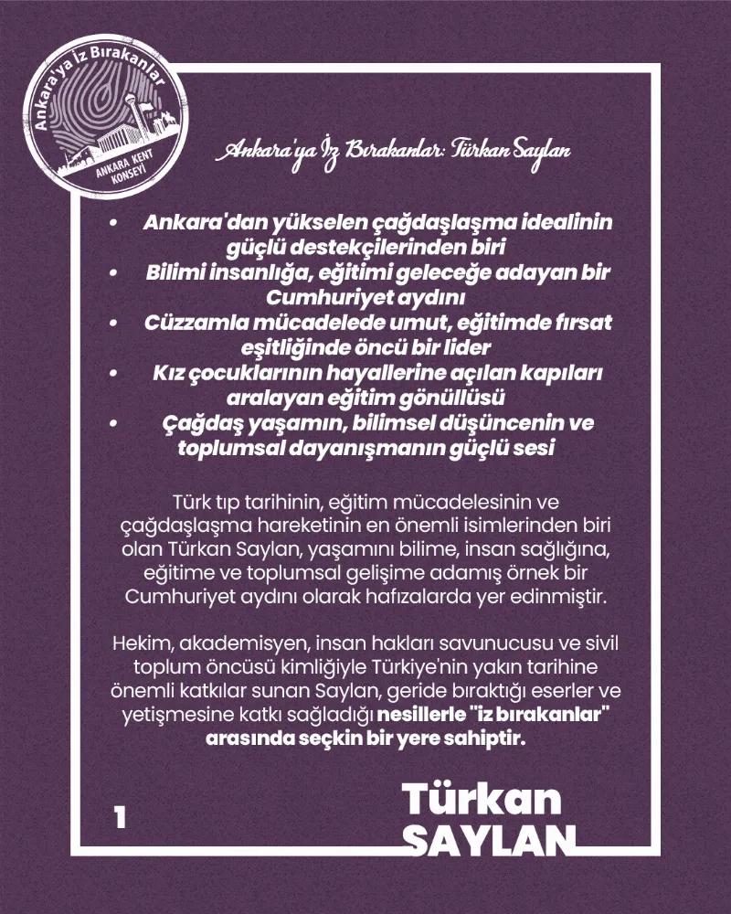 Ankara’ya İz Bırakanlar: Türkan Saylan — fotoğraf 3