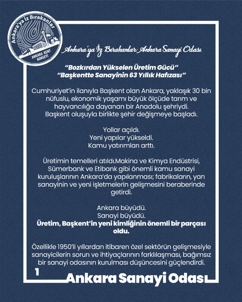 Ankara’ya İz Bırakanlar: Ankara Sanayi Odası — fotoğraf 3