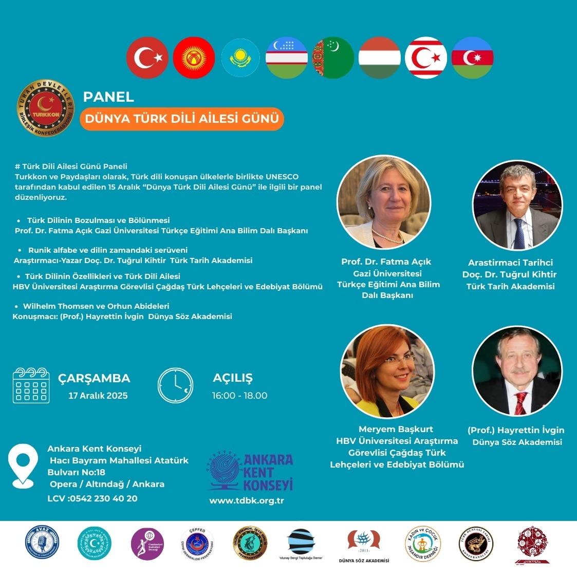 “Dünya Türk Dili Ailesi Günü Paneli” Daveti