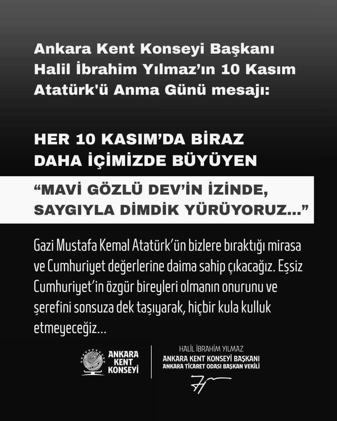 AKK Başkanı YILMAZ’dan 10 Kasım Mesajı — fotoğraf 1