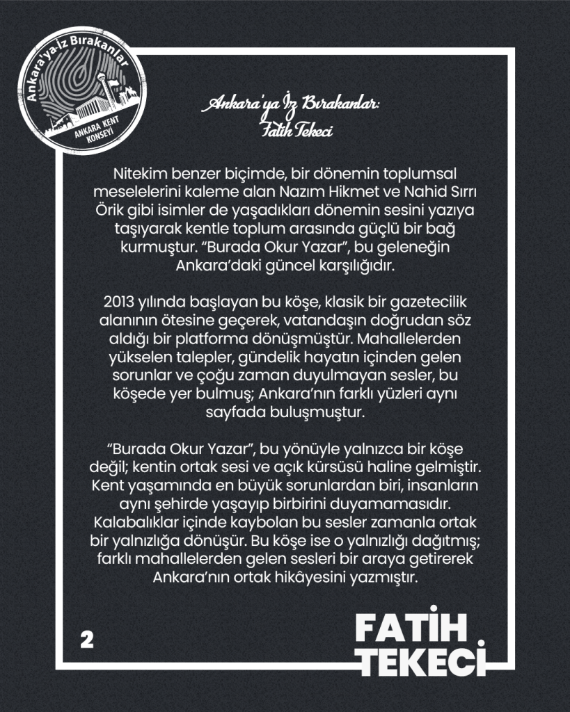 Ankara’ya İz Bırakanlar: Gazeteci Fatih TEKECİ — fotoğraf 4