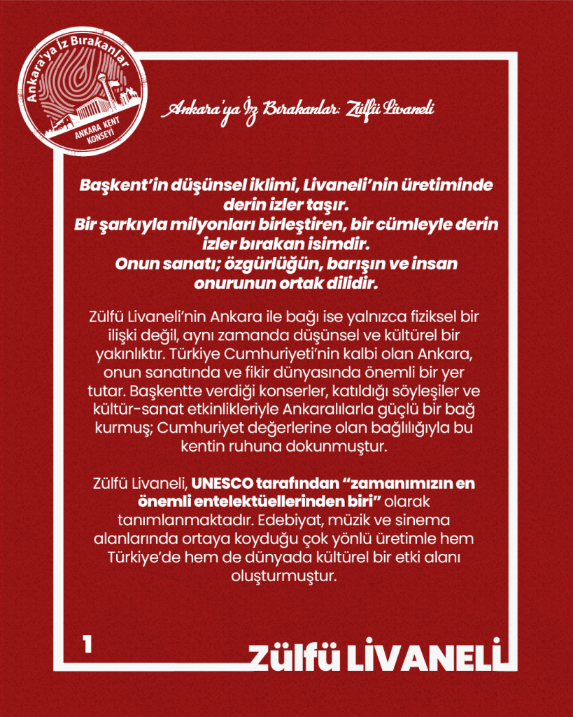 Ankara’ya İz Bırakanlar Zülfü Livaneli — fotoğraf 3