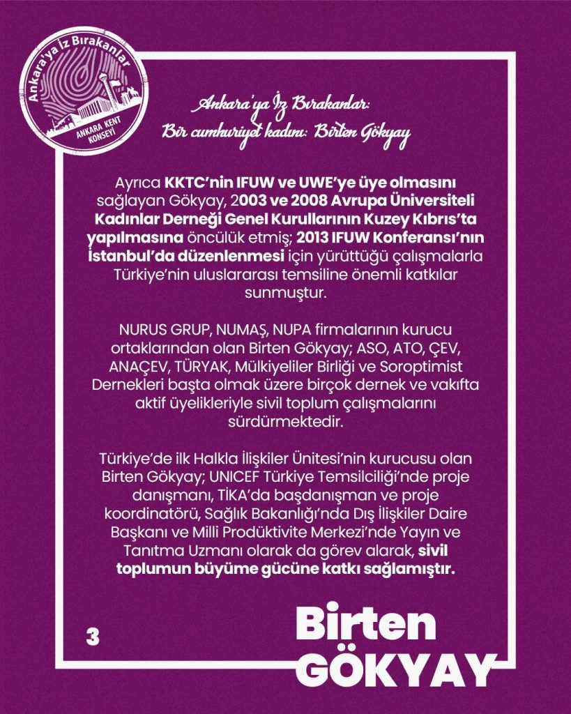 Ankara’ya İz Bırakanlar: Bir Cumhuriyet Kadını Birten GÖKYAY — fotoğraf 5