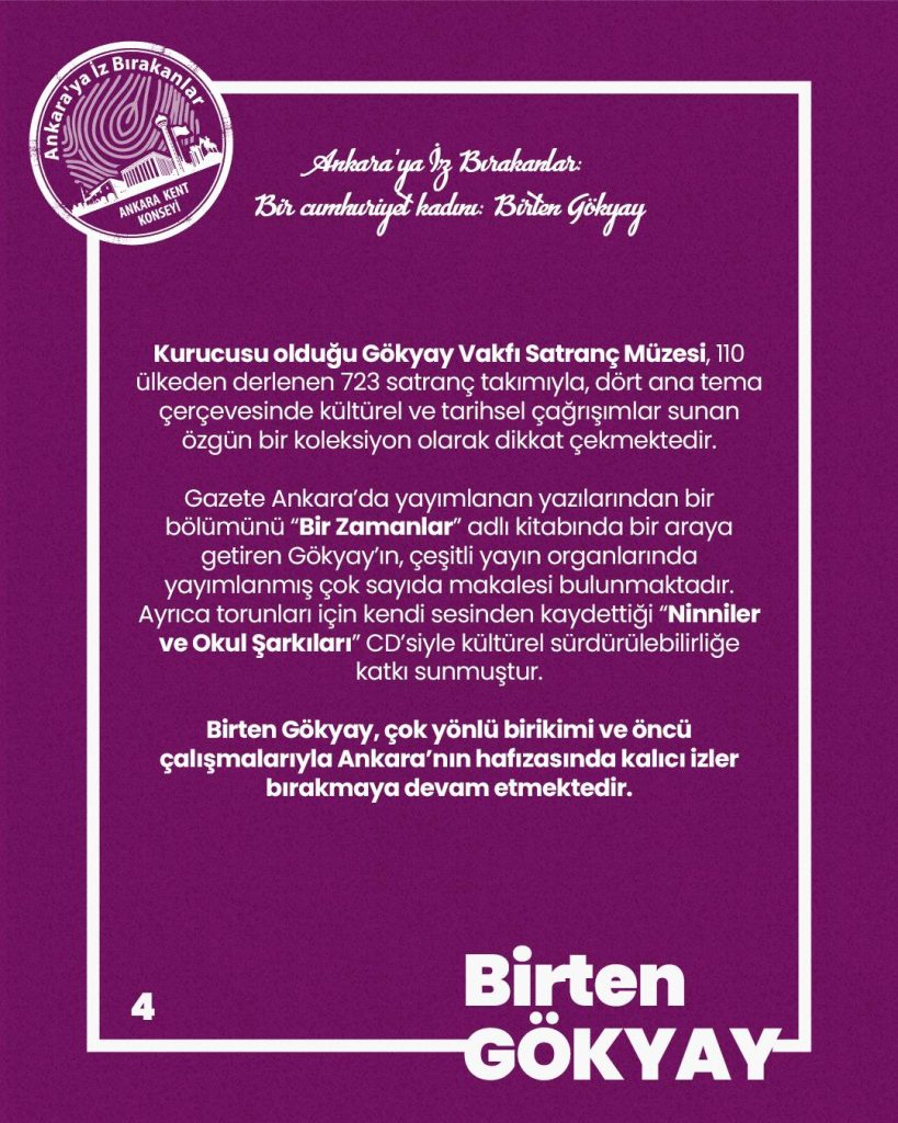 Ankara’ya İz Bırakanlar: Bir Cumhuriyet Kadını Birten GÖKYAY — fotoğraf 6