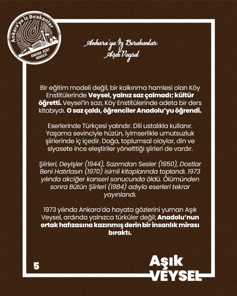 Ankara’ya İz Bırakanlar: Aşık Veysel — fotoğraf 4