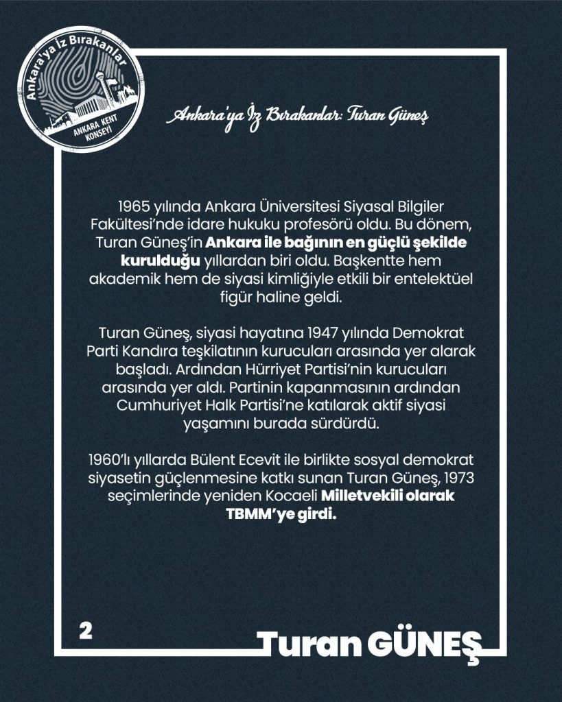 Ankara’ya İz Bırakanlar Turan GÜNEŞ (1921, Kocaeli – 1982, Çanakkale), Siyasetçi, Bilim İnsanı, Akademisyen, Diplomat T.C. E. Başbakan Yardımcısı, Dışişleri E. Bakanı — fotoğraf 4