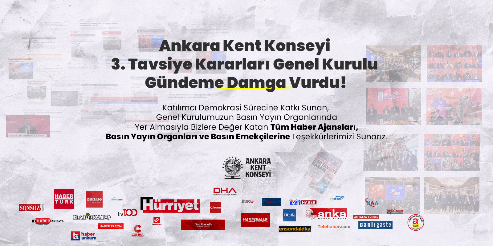 Teşekkürler Ankara Kent Konseyi 3. Tavsiye Kararları Genel Kurulu Gündeme Damga Vurdu…
