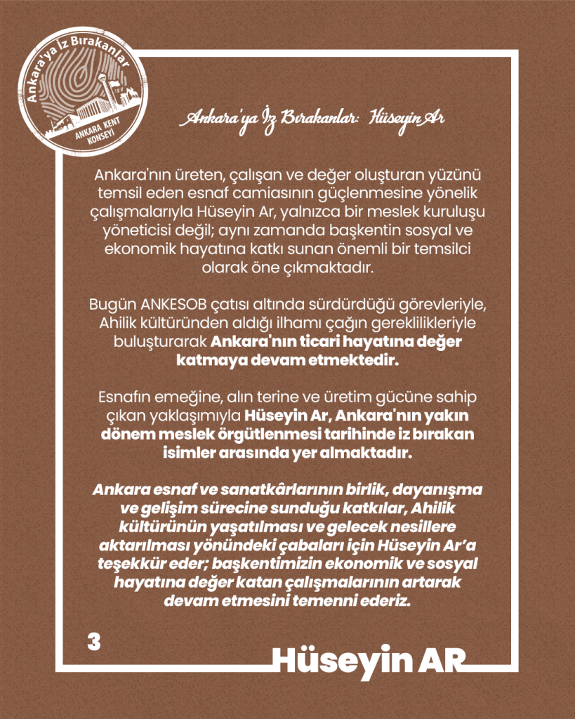 Ankara’ya İz Bırakanlar Hüseyin AR Ankara Esnaf ve Sanatkârlar Odaları Birliği (ANKESOB) Başkanı — fotoğraf 5
