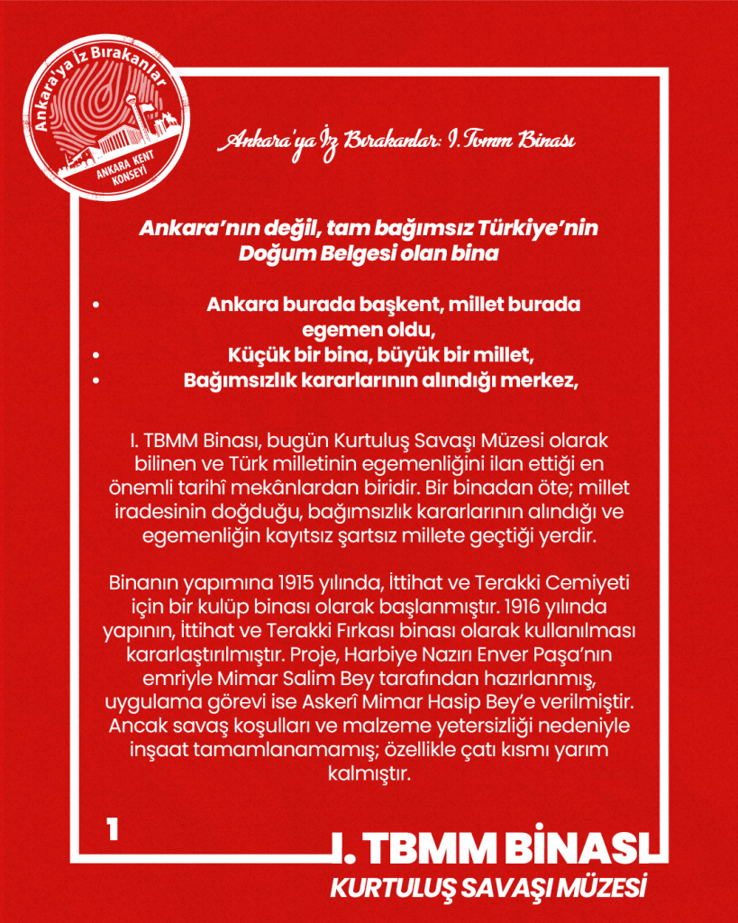 Ankara’ya İz Bırakanlar​: 1.TBMM Binası – Kurtuluş Savaşı Müzesi — fotoğraf 3