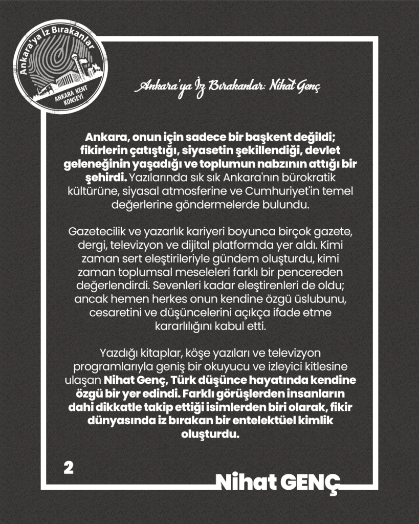 Ankara’ya İz Bırakanlar: Nihat Genç — fotoğraf 4