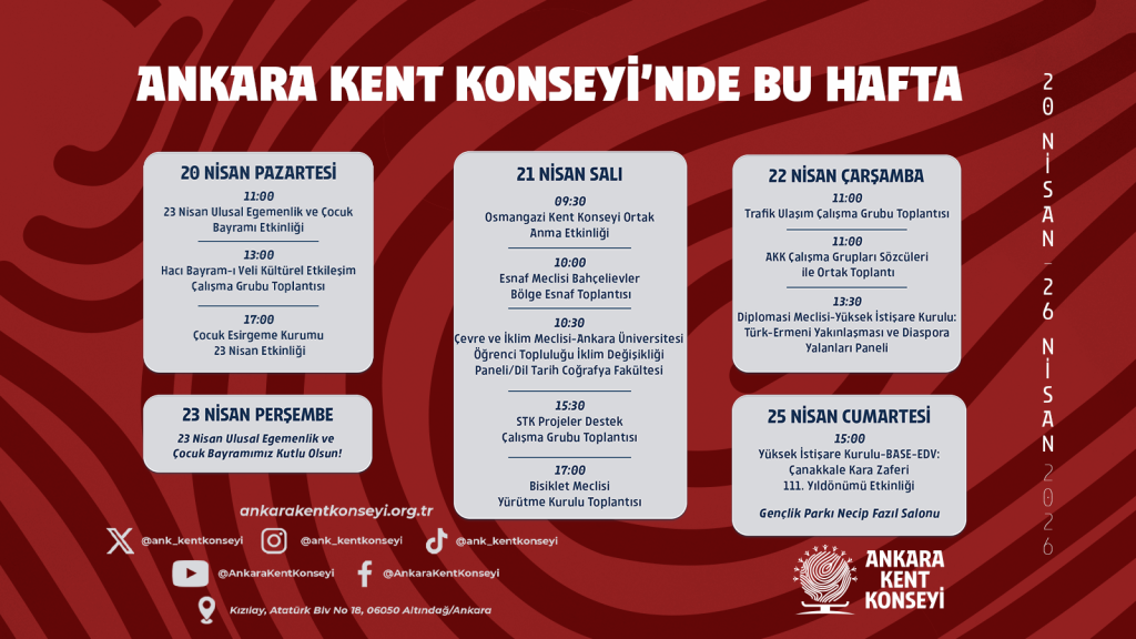 Ankara Kent Konseyi Haftalık Program | 20-26 Nisan 2026 — fotoğraf 2
